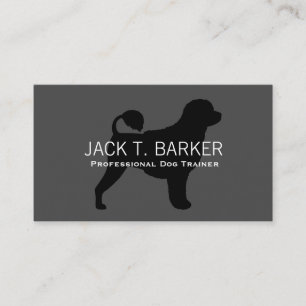 Portugiesischer Wasserhund Silhouette Schwarz auf Visitenkarte