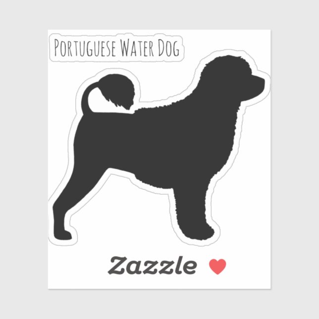 Portugiesischer Wasserhund Silhouette Vinyl Sticke Aufkleber (Blatt)