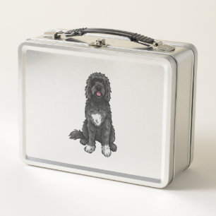 Portugiesischer Wasserhund Süße Hund Kunst Metall Brotdose