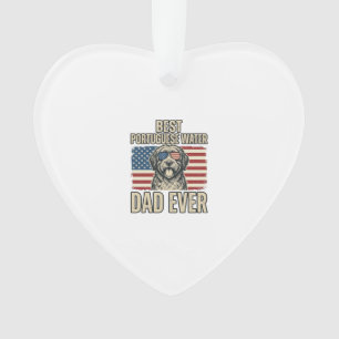 Portugiesischer Wasserhund-Vater Patriotisch Vinta Ornament