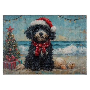 Portugiesischer Wasserhund Vintager Strand Schneidebrett