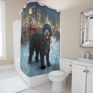 Portugiesischer Wasserhund Weihnachten Weihnachtsz Duschvorhang