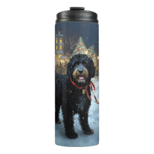 Portugiesischer Wasserhund Weihnachten Weihnachtsz Thermosbecher