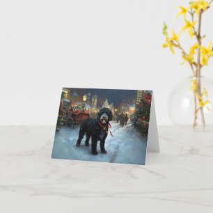 Portugiesischer Wasserhund Weihnachtsfestzeit Karte