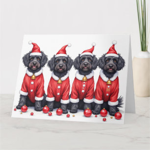 Portugiesischer Wasserhund Weihnachtskleid Santa H Karte