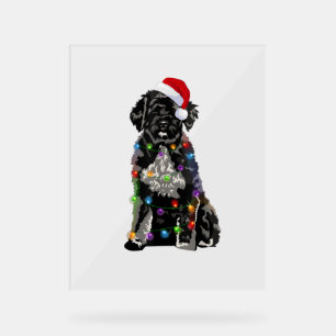 Portugiesischer Wasserhund Weihnachtslicht Weihnac Acrylschild