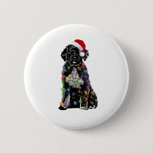 Portugiesischer Wasserhund Weihnachtslicht Weihnac Button
