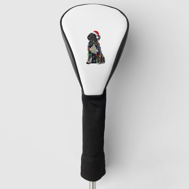 Portugiesischer Wasserhund Weihnachtslicht Weihnac Golf Headcover (Vorderseite)