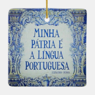 Portugiesisches Azuleijo Premium Square Ornament