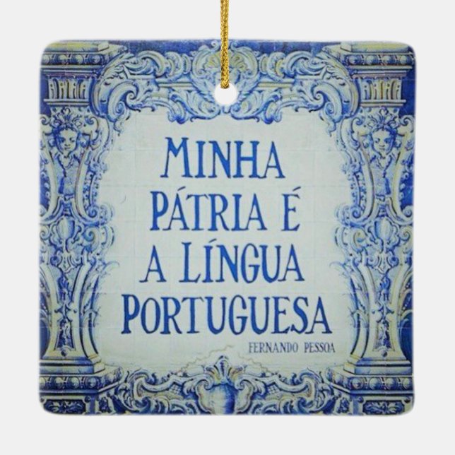Portugiesisches Azuleijo Premium Square Ornament (Rückseite)