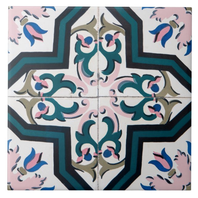 Portugiesisches Azulejo-Muster Fliese (Vorderseite)