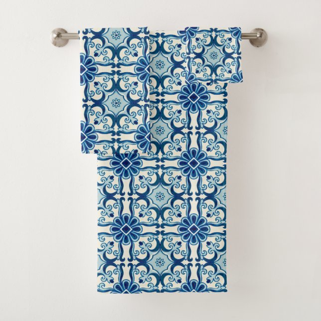 Portugiesisches Azulejos-Muster Badhandtuch Set (Insitu)
