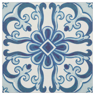 Portugiesisches Azulejos-Muster Stoff