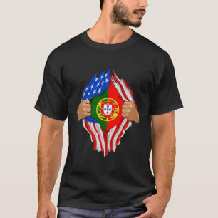 Portugiesisches Blut im Inneren Portugals Flaggeng T-Shirt