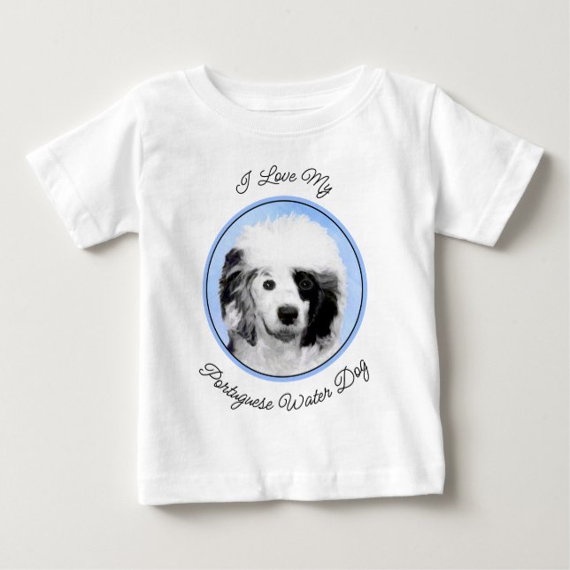 Portugiesisches Dog-Gemälde - Originelle Hundekuns Baby T-shirt (Vorderseite)