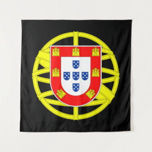 Portugiesisches Emblem Black Tapestry Wandteppich