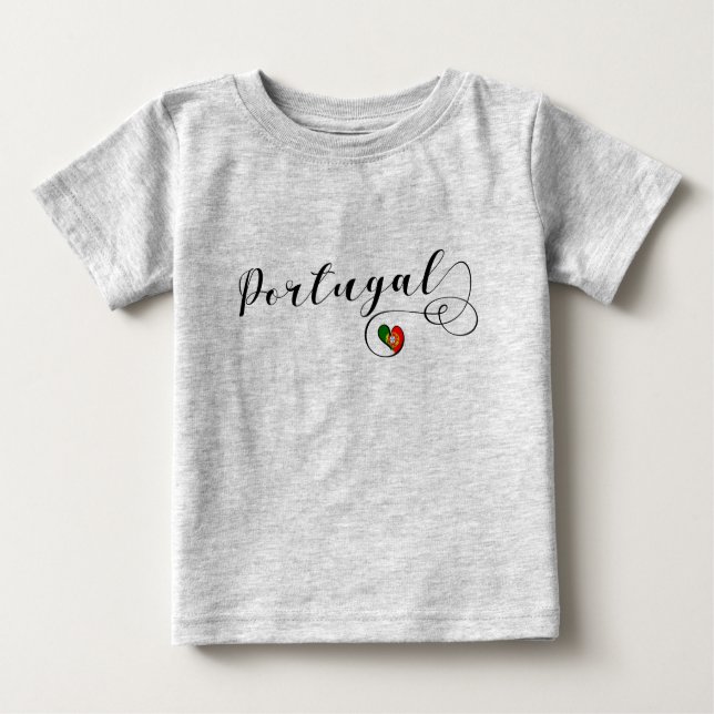 Portugiesisches Flaggen-Herz, Portugal Baby T-shirt (Vorderseite)