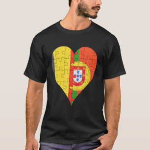 Portugiesisches Flaggenherz T-Shirt