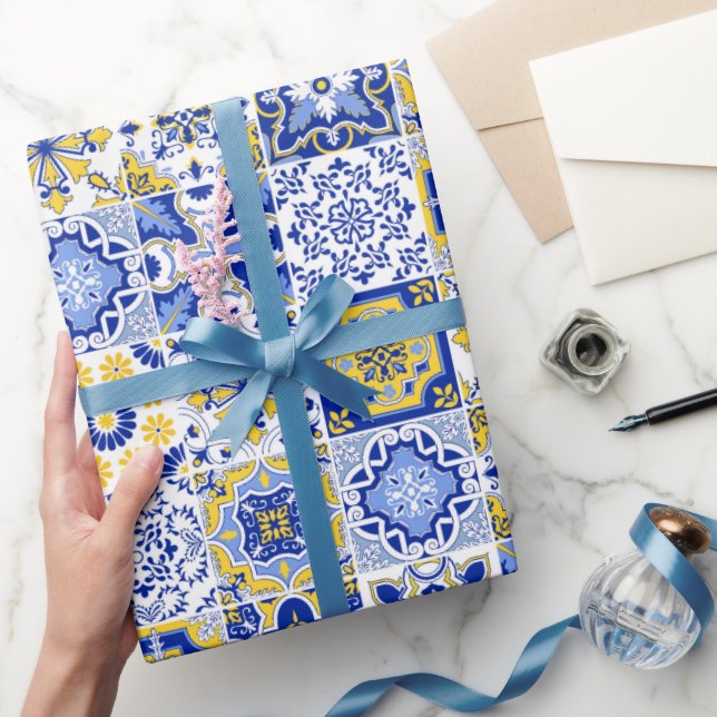 Portugiesisches Fliesenmuster  Geschenkpapier (Schenken)