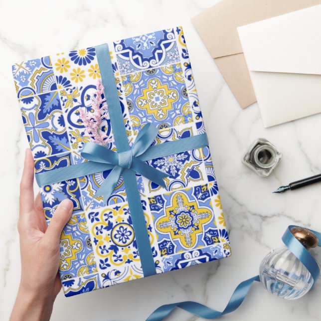 Portugiesisches Fliesenmuster  Geschenkpapier (Schenken)