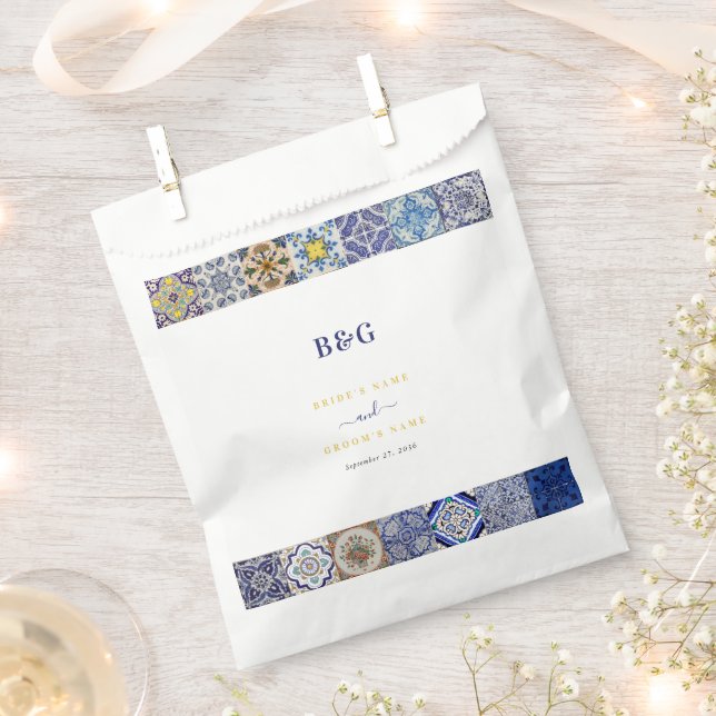 Portugiesisches Fliesenmuster Geschenktütchen (Ausgeschnitten)