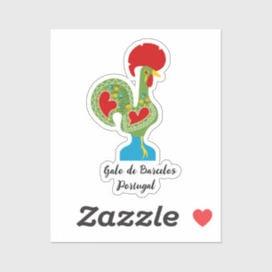 Portugiesisches Glücksroster in grüner Farbe Aufkleber