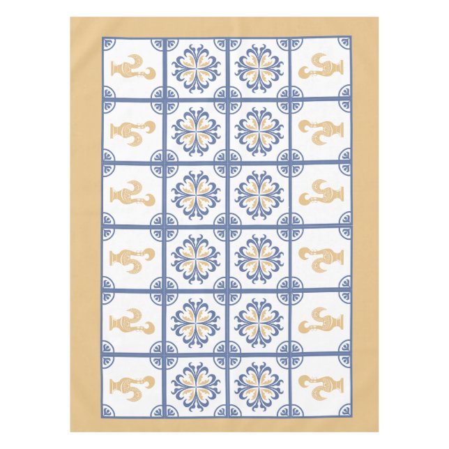 Portugiesisches Hahnentücher Tischdecke (Vorderseite)