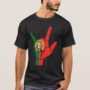Portugiesisches Handzeichen - Portugiesische Flagg T-Shirt
