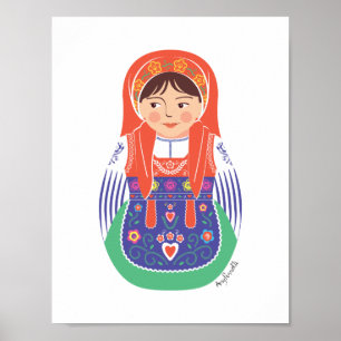 Portugiesisches Matryoshka Poster