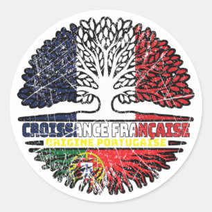 Portugiesisches Portugal - Frankreich-Baumkronenfl Runder Aufkleber