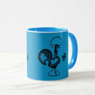 Portugiesisches Rooster Bom dia - Guten Morgen Zit Tasse