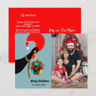 Portugiesisches Rooster Christmas Bauble Party Postkarte
