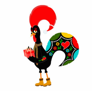 Portugiesisches Rooster mit Weihnachten Geschenk Fotoskulptur Magnet