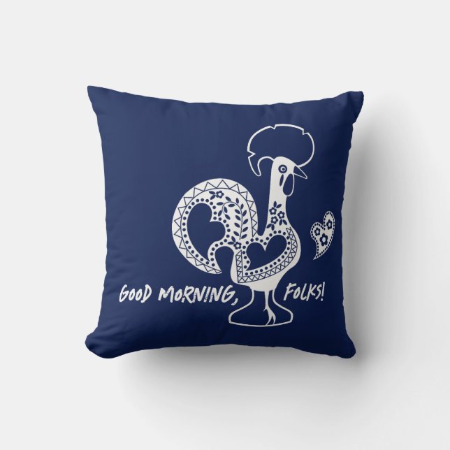 Portugiesisches Rooster Moderne Silhouette Kissen (Vorderseite)