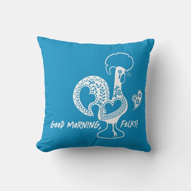 Portugiesisches Rooster Moderne Silhouette Kissen (Vorderseite)