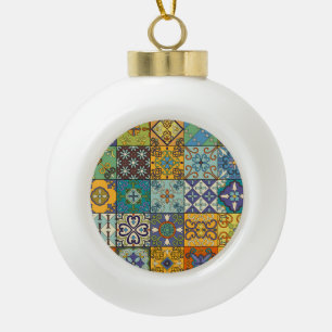 Portugiesisches Talavera-Fliesendesign Keramik Kugel-Ornament