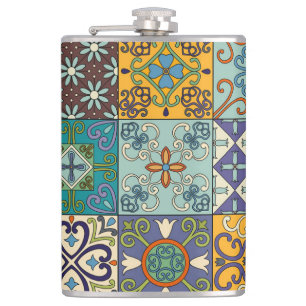 Portugiesisches Talavera Tile Design Flachmann