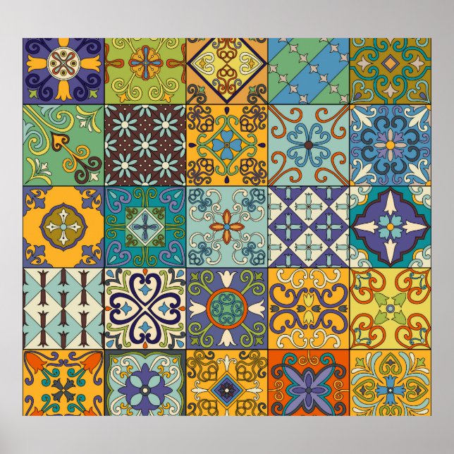 Portugiesisches Talavera Tile Design Poster (Vorne)