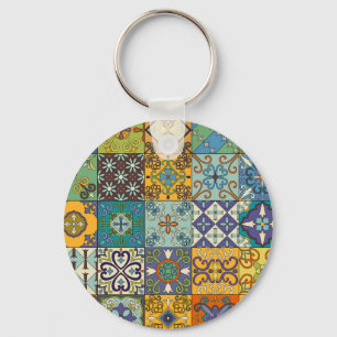 Portugiesisches Talavera Tile Design Schlüsselanhänger