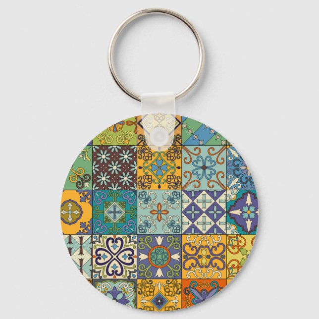 Portugiesisches Talavera Tile Design Schlüsselanhänger (Vorderseite)
