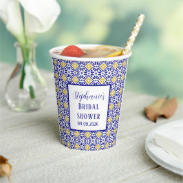 Portugiesisches Tiles Blue Mediterranes Brautparty Pappbecher