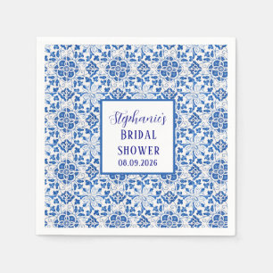 Portugiesisches Tiles Blue Mediterranes Brautparty Serviette