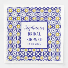 Portugiesisches Tiles Blue Mediterranes Brautparty Serviette