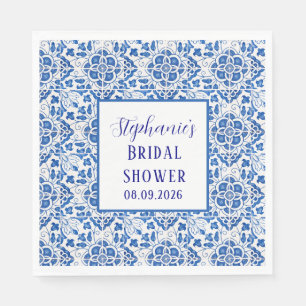Portugiesisches Tiles Blue Mediterranes Brautparty Serviette