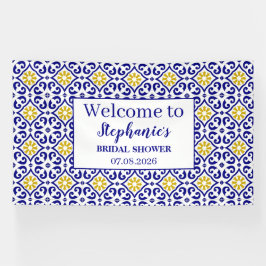 Portugiesisches Tiles Blue Rustic Elegantes Brautp Banner