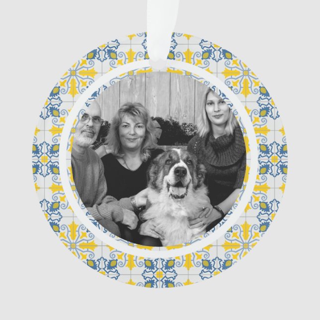Portugiesisches Tiles-Foto für Weihnachtsferien Ornament (Vorderseite)