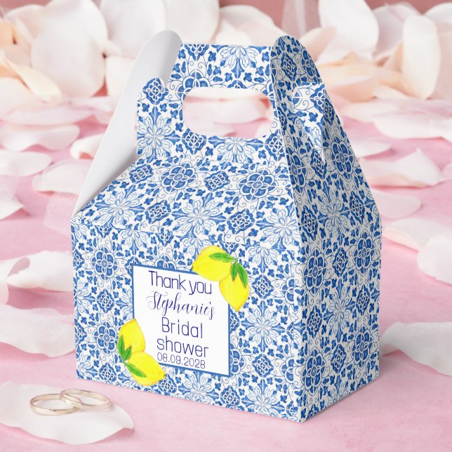 Portugiesisches Tiles Lemon Mittelmeer Brautparty Geschenkschachtel (Hochzeit)