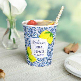 Portugiesisches Tiles Lemon Mittelmeer Brautparty Pappbecher