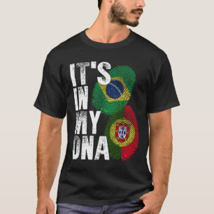 Portugiesisches und brasilianisches Misch-DNA-Flag T-Shirt