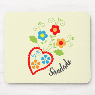 Portugiesisches Volksherz mit saudade Wort Mousepad